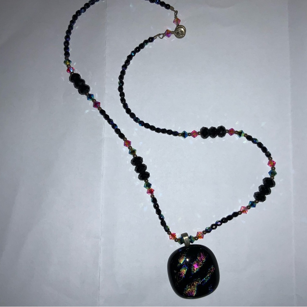 Costume jewelry colorful necklace. 16in length